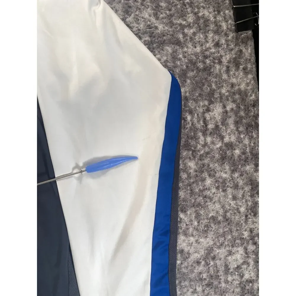 Vintage Adidas Clima Cool Mens 2XL Quarter Zip Running Shirt White Blue